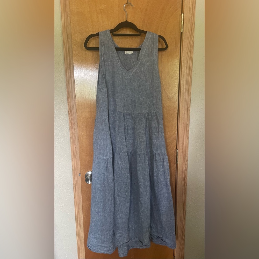 Cp shades blue linen dress